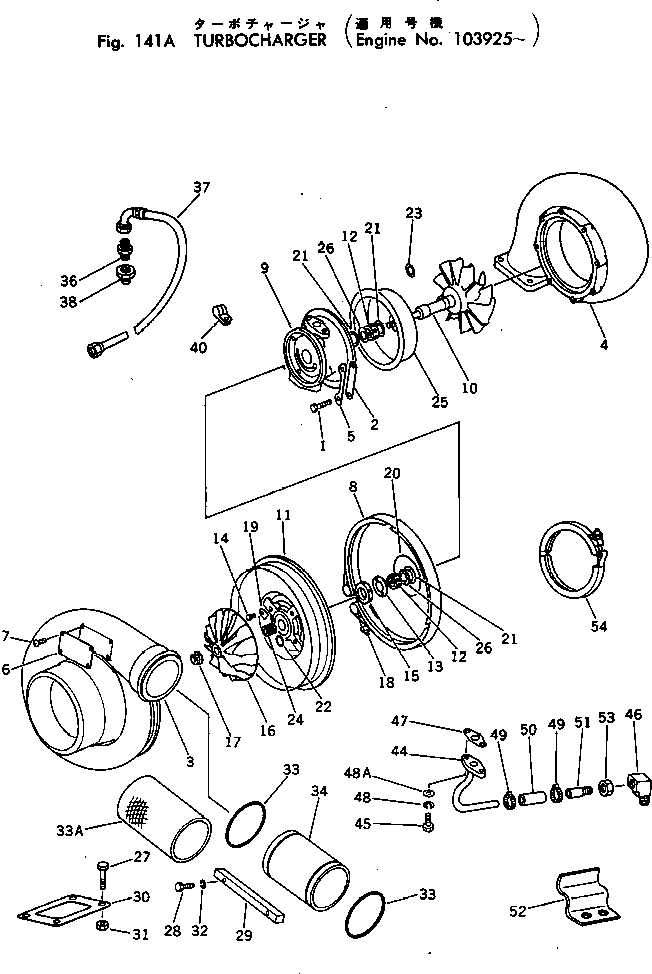 Engines Komatsu / KT-2300-1 S/N 103559-UP(kt-2300r) / TURBOCHARGER(#103925-)(030060 : 141A)