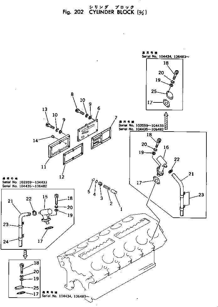 Engines Komatsu / KT-2300-1 S/N 103559-UP(kt-2300r) / CYLINDER BLOCK (2/2)(060020 : 202)