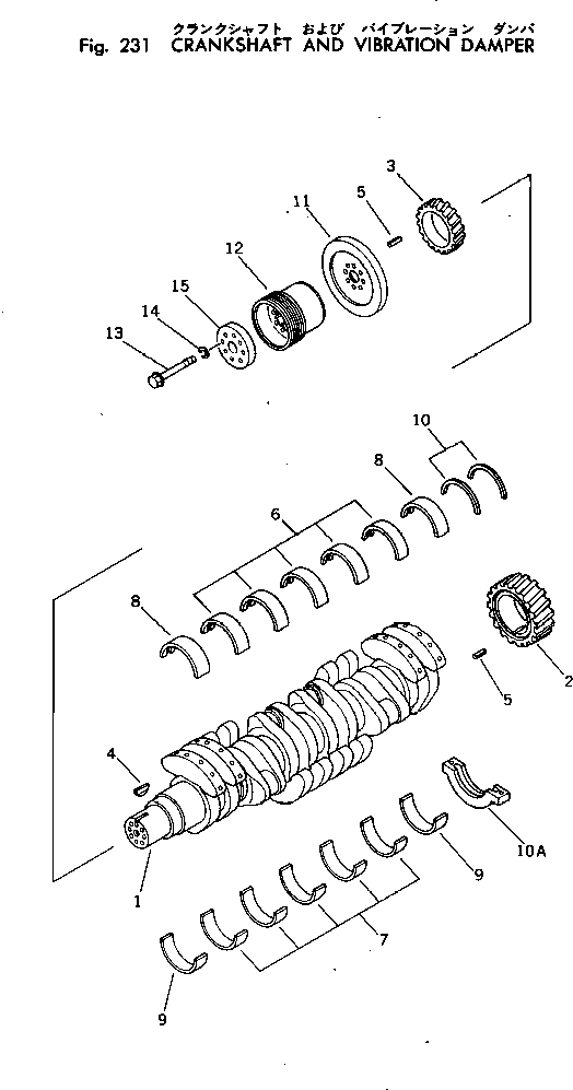 Engines Komatsu / KT-2300-1 S/N 103559-UP(kt-2300r) / CRANKSHAFT AND VIBRATION DAMPER(060060 : 231)