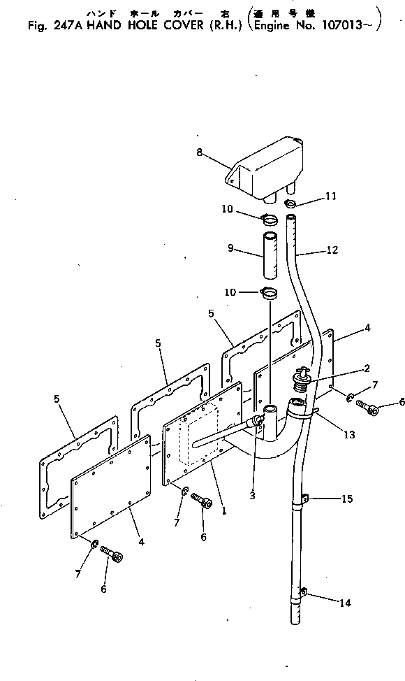 Engines Komatsu / KT-2300-1 S/N 103559-UP(kt-2300r) / HAND HOLE COVER (R.H.)(#107013-)(060150 : 247A)