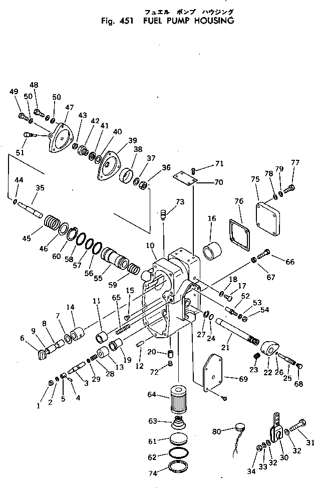 Engines Komatsu / KT-2300-1 S/N 103559-UP(kt-2300r) / FUEL PUMP HOUSING(120030 : 451)
