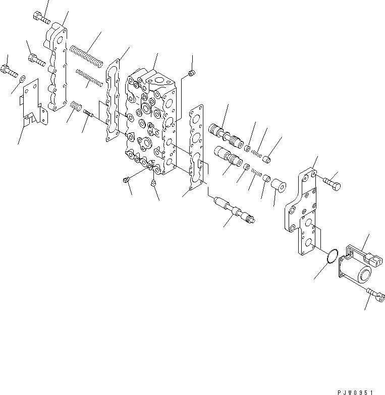 Cranes Komatsu / LW250-5H S/N 53001-UP (H Type)(lw250-5c) / TRANSMISSION CONTROL VALVE (2/4) (UPPER VALVE)(#(1456)-)(150160 : F4350-62A0A)