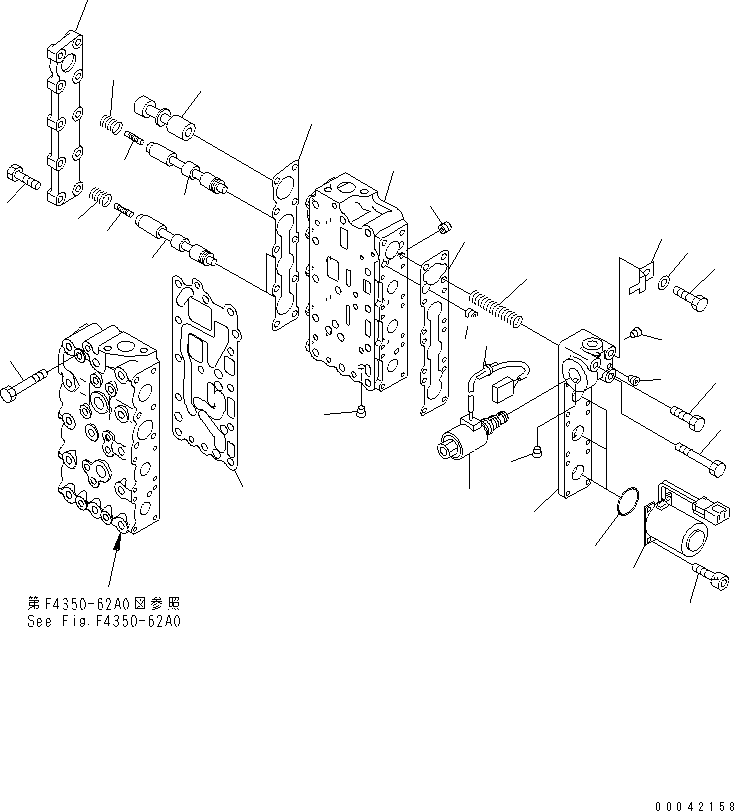 Cranes Komatsu / LW250-5H S/N 53001-UP (H Type)(lw250-5c) / TRANSMISSION CONTROL VALVE (3/4) (LOWER VALVE)(#53115-)(150180 : F4350-63A0A)