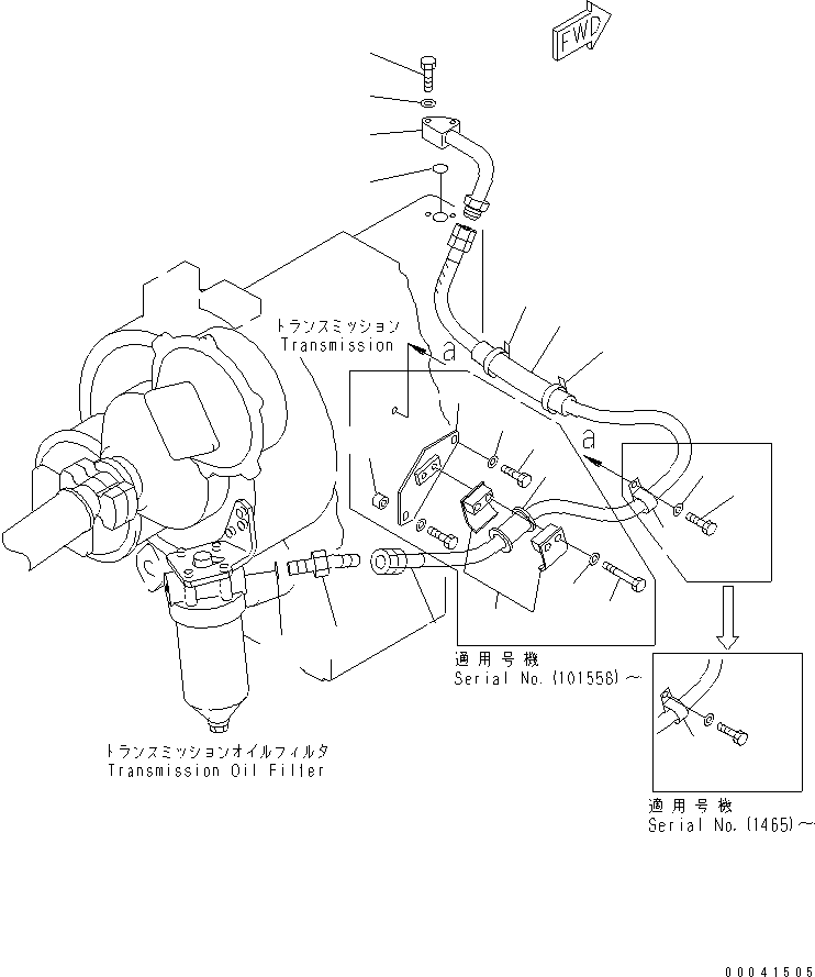 Cranes Komatsu / LW250-5H S/N 53001-UP (H Type)(lw250-5c) / TRANSMISSION (TRANSMISSION PIPING) (2/2)(150210 : F4350-66A0)