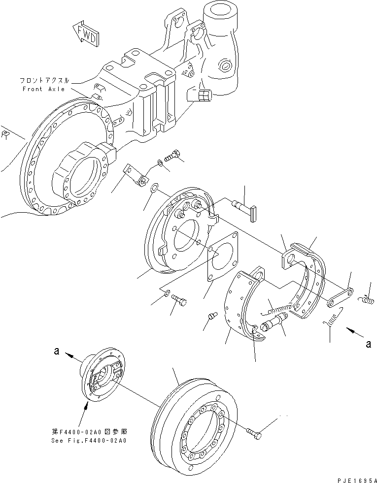Cranes Komatsu / LW250-5H S/N 53001-UP (H Type)(lw250-5c) / FRONT AXLE HOUSING (PARKING BRAKE)(150290 : F4400-03A0)
