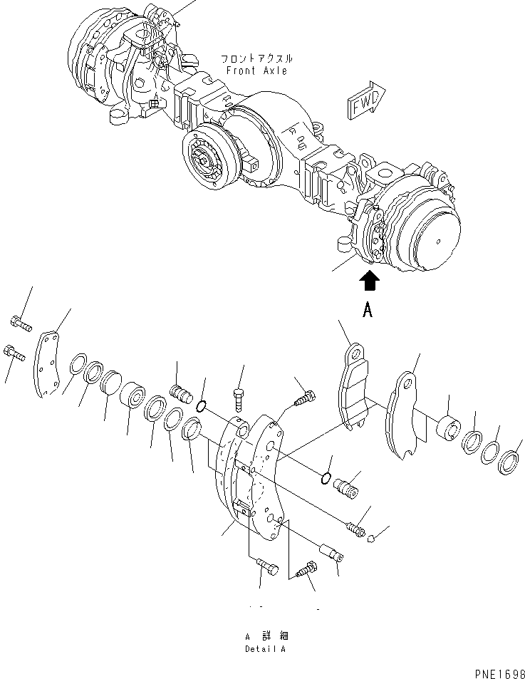 Cranes Komatsu / LW250-5H S/N 53001-UP (H Type)(lw250-5c) / FRONT AXLE HOUSING (BRAKE ? R.H.)(150320 : F4400-06A0)