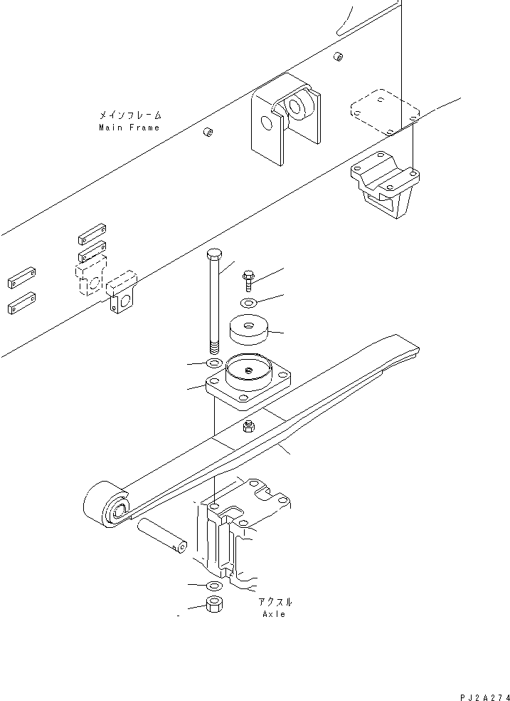 Cranes Komatsu / LW250-5H S/N 53001-UP (H Type)(lw250-5c) / FRONT AXLE HOUSING (SUSPENSION SPRING)(#53106-)(150430 : F4400-17A0)
