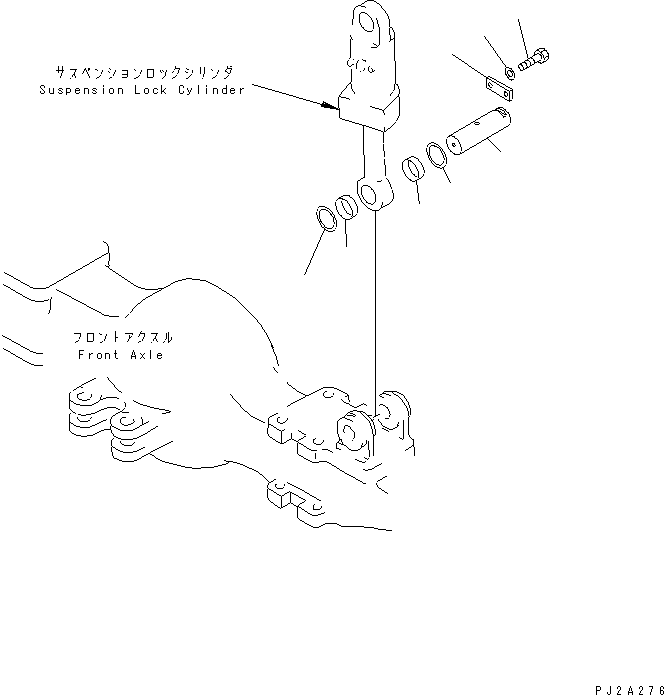 Cranes Komatsu / LW250-5H S/N 53001-UP (H Type)(lw250-5c) / FRONT AXLE HOUSING (SUSPENSION LOCK CYLINDER)(CYLINDER MOUNTING PARTS)(#53106-)(150450 : F4400-19A0)