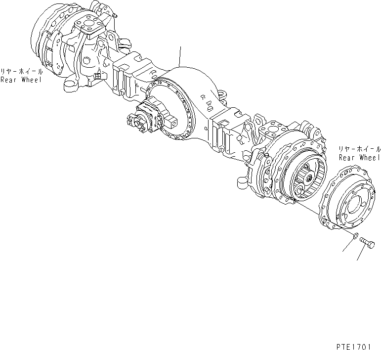 Cranes Komatsu / LW250-5H S/N 53001-UP (H Type)(lw250-5c) / REAR AXLE HOUSING(150460 : F4500-01A0)