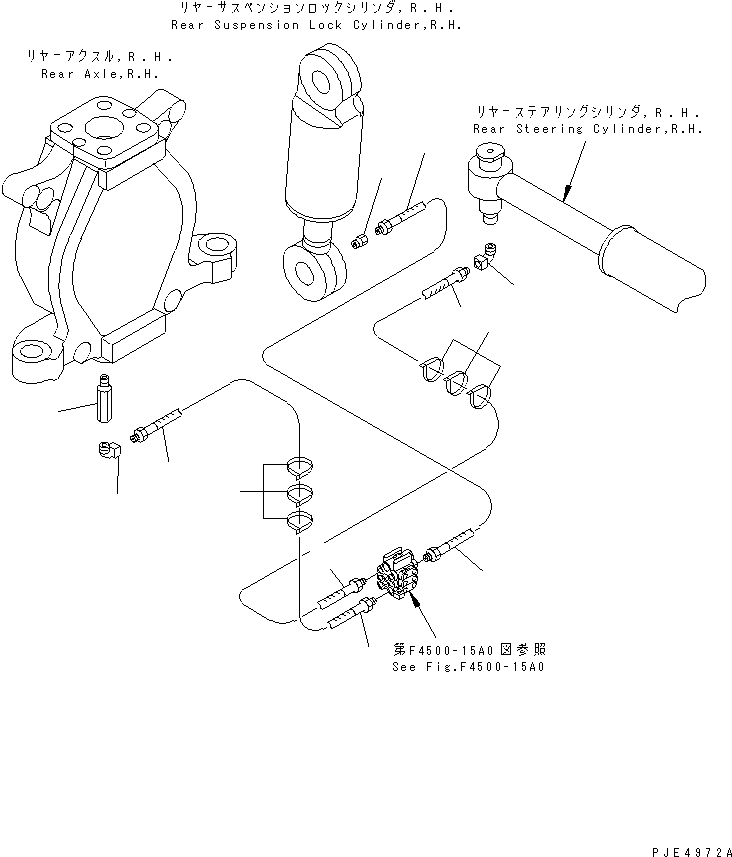 Cranes Komatsu / LW250-5H S/N 53001-UP (H Type)(lw250-5c) / REAR AXLE HOUSING (GREASE REAR PIPING ? R.H.) (3/3)(#53106-)(150590 : F4500-14A0)