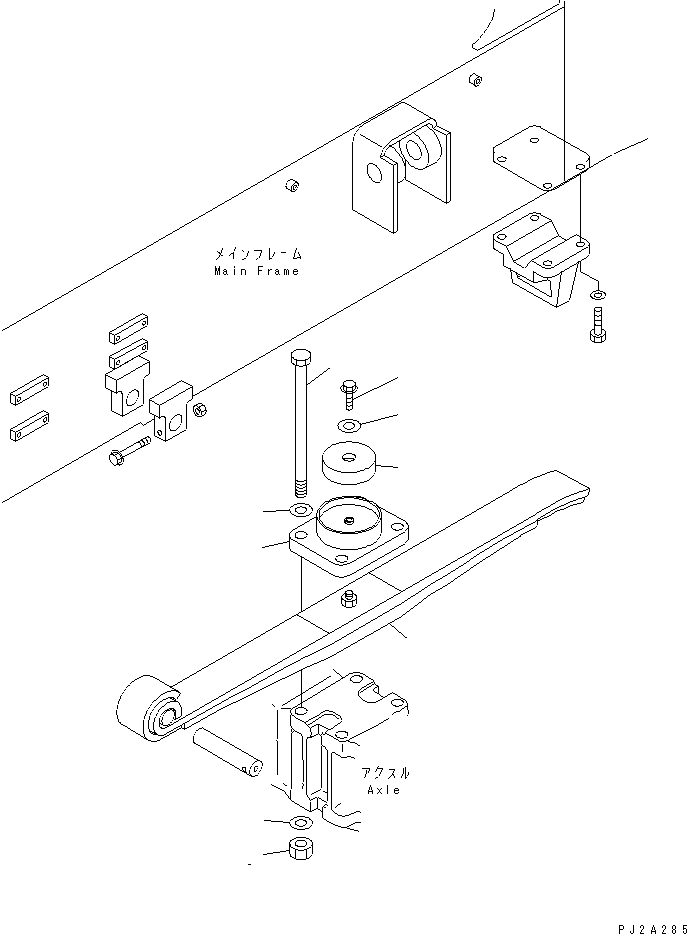 Cranes Komatsu / LW250-5H S/N 53001-UP (H Type)(lw250-5c) / REAR AXLE HOUSING (SUSPENSION SPRING)(#53106-)(150620 : F4500-17A0)