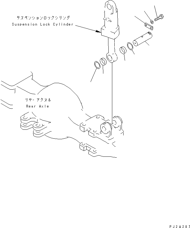 Cranes Komatsu / LW250-5H S/N 53001-UP (H Type)(lw250-5c) / REAR AXLE HOUSING (SUSPENSION LOCK CYLINDER) (CYLINDER MOUNTING  PARTS)(#53106-)(150640 : F4500-19A0)