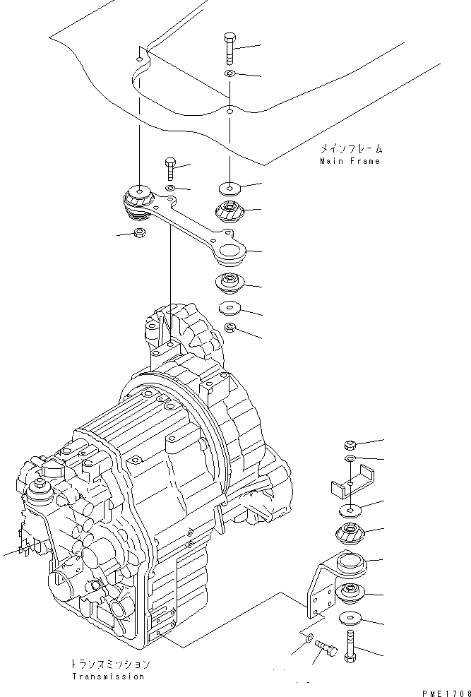 Cranes Komatsu / LW250-5H S/N 53001-UP (H Type)(lw250-5c) / TRANSMISSION MOUNTING PARTS(150650 : F4810-01A0)