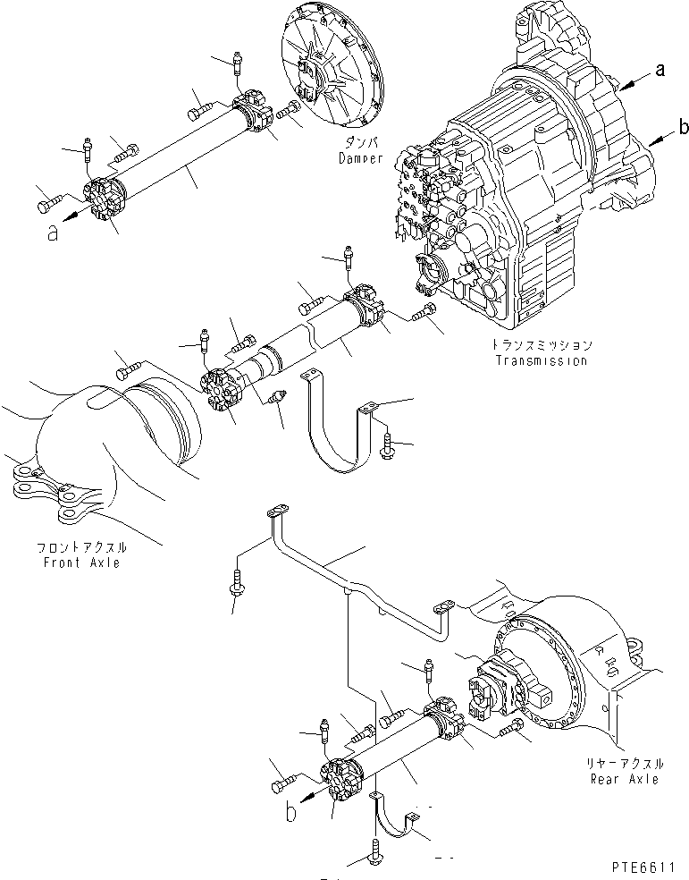 Cranes Komatsu / LW250-5H S/N 53001-UP (H Type)(lw250-5c) / PROPELLER SHAFT(#53008-53017)(150670 : F6200-01A0A)