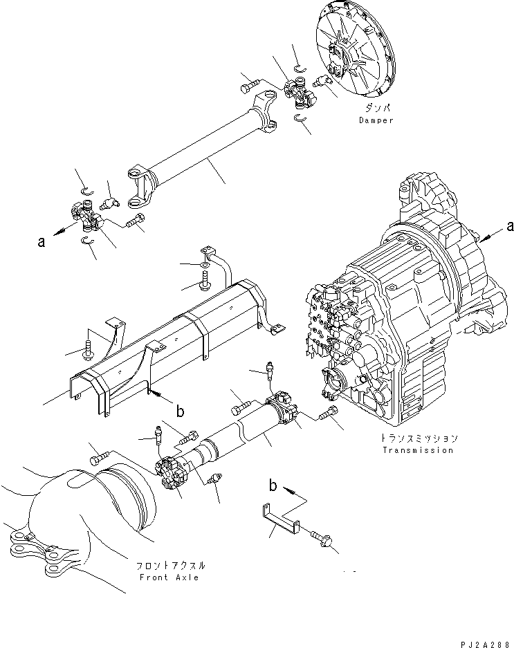 Cranes Komatsu / LW250-5H S/N 53001-UP (H Type)(lw250-5c) / PROPELLER SHAFT (UPPER AND FRONT)(#53201-)(150690 : F6200-01A0C)