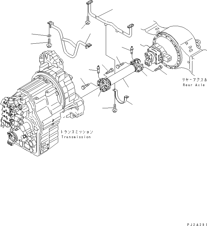 Cranes Komatsu / LW250-5H S/N 53001-UP (H Type)(lw250-5c) / PROPELLER SHAFT (REAR)(#53201-)(150740 : F6200-02A1)