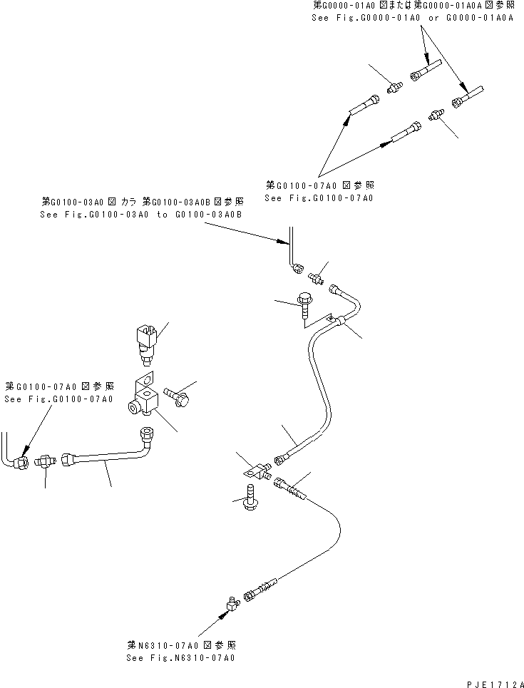 Cranes Komatsu / LW250-5H S/N 53001-UP (H Type)(lw250-5c) / AIR SYSTEM (AIR PIPING) (CHASSIS CENTER MOUNT PARTS)(180050 : G0000-03A0)
