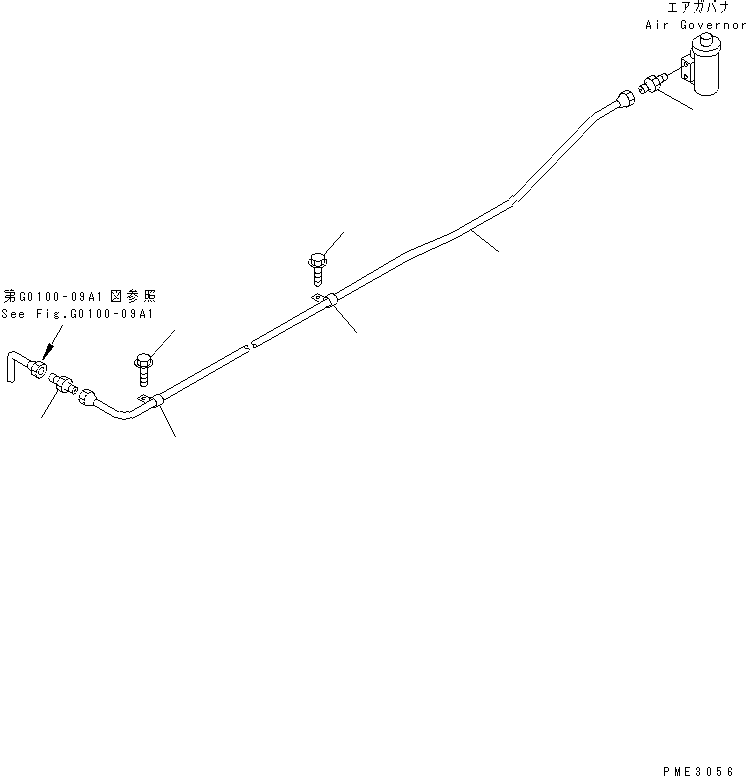 Cranes Komatsu / LW250-5H S/N 53001-UP (H Type)(lw250-5c) / AIR SYSTEM (AIR PIPING) (PIPING ? LOWER) (WITH AIR DRYER)(180080 : G0000-05A1)