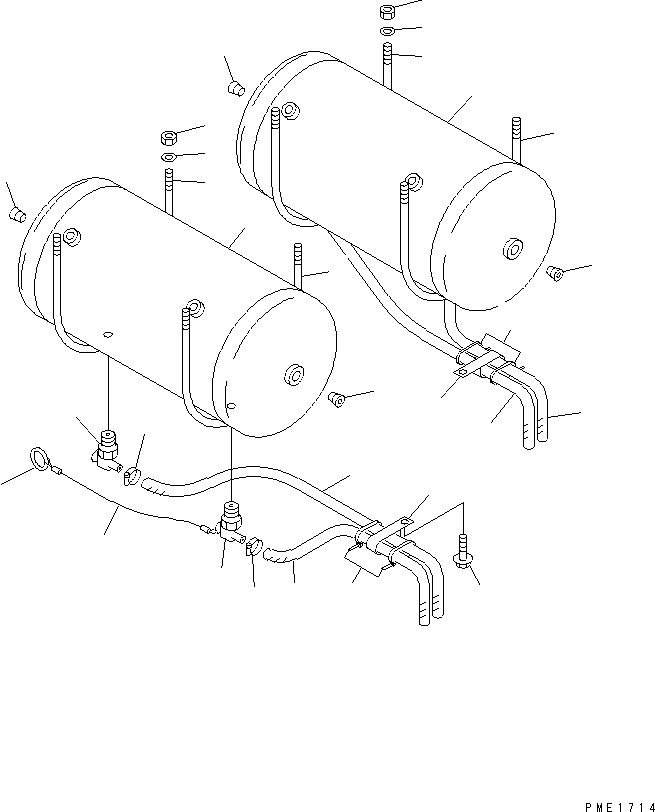 Cranes Komatsu / LW250-5H S/N 53001-UP (H Type)(lw250-5c) / AIR TANK EQUIPMENT (AIR TANK AND DRAIN LINE)(180090 : G0100-01A0)