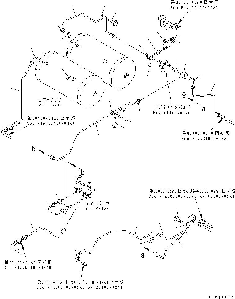 Cranes Komatsu / LW250-5H S/N 53001-UP (H Type)(lw250-5c) / AIR TANK EQUIPMENT (DRY TANK RELATED PIPING)(#53086-53199)(180130 : G0100-03A0A)