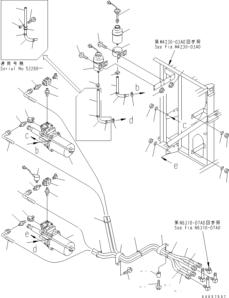 Cranes Komatsu / LW250-5H S/N 53001-UP (H Type)(lw250-5c) / AIR TANK EQUIPMENT (BRAKE BOOSTER LINE)(180150 : G0100-04A0)