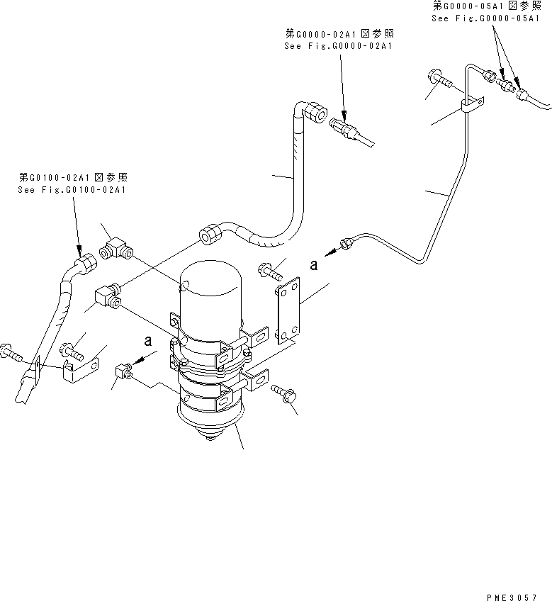 Cranes Komatsu / LW250-5H S/N 53001-UP (H Type)(lw250-5c) / AIR TANK EQUIPMENT (DRYER GROUP) (WITH AIR DRYER)(180210 : G0100-09A1)