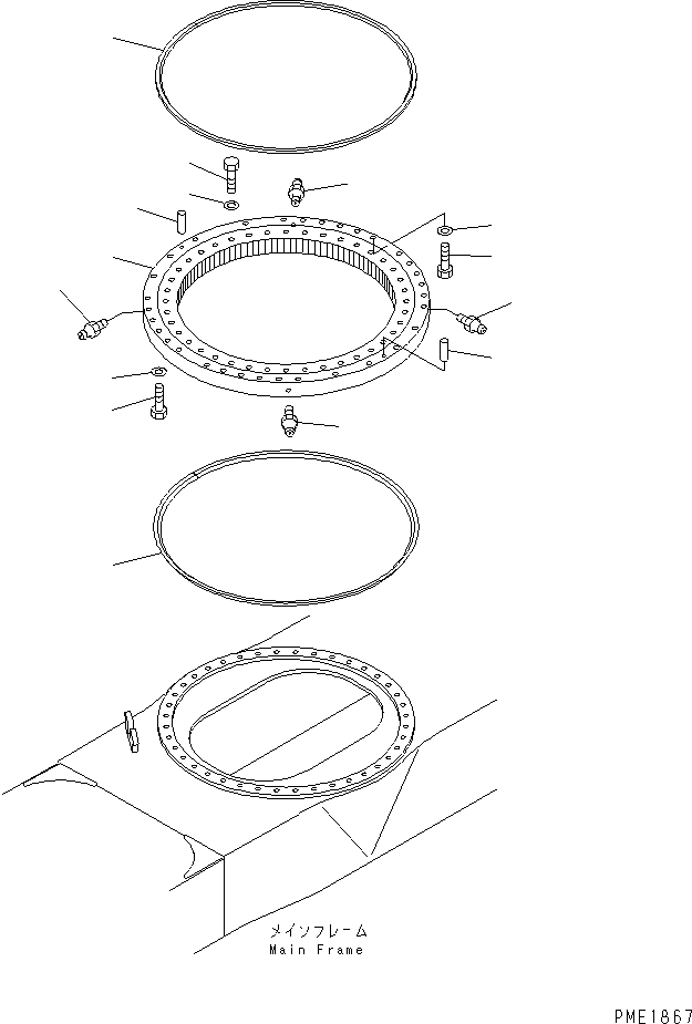 Cranes Komatsu / LW250-5H S/N 53001-UP (H Type)(lw250-5c) / SWING CIRCLE (MOUNTING)(330010 : N1110-01A0)