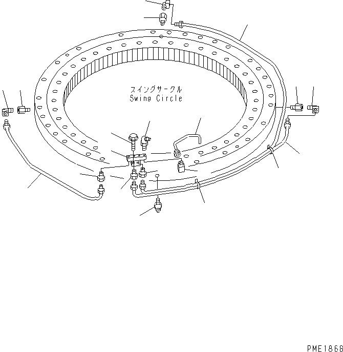 Cranes Komatsu / LW250-5H S/N 53001-UP (H Type)(lw250-5c) / SWING CIRCLE (LUBRICATOR)(330020 : N1110-02A0)
