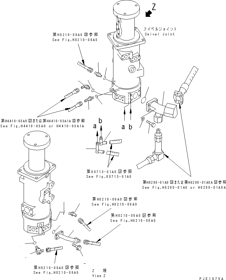 Cranes Komatsu / LW250-5H S/N 53001-UP (H Type)(lw250-5c) / SWIVEL JOINT (SWIVEL JOINT HYDRAULIC UNDER LINE)(330100 : N6310-04A0)