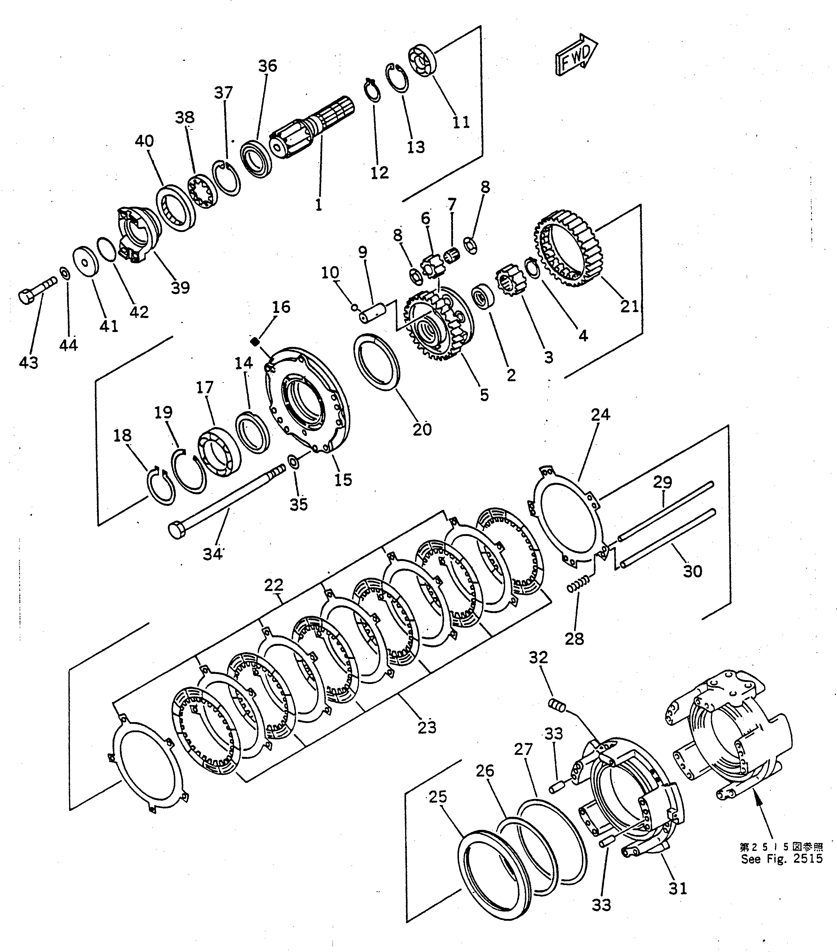 Cranes Komatsu / LW250L-1NX S/N 6001-UP (X Type / Limited)(lw250l1c) / REVERSE CLUTCH(060100 : 2513)