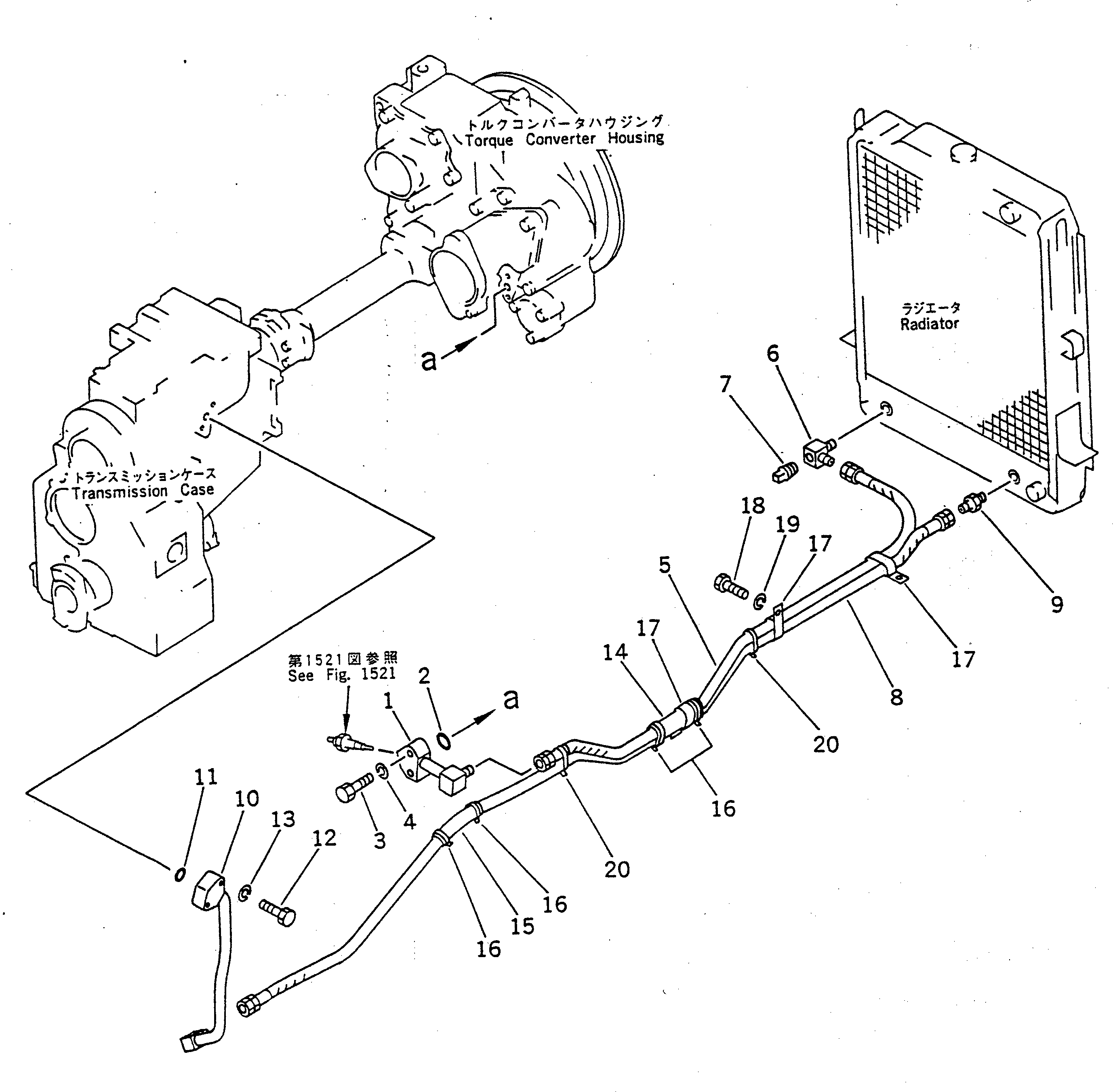 Cranes Komatsu / LW250L-1NX S/N 6001-UP (X Type / Limited)(lw250l1c) / POWER LINE PIPING (OIL COOLER LINE)(060220 : 2701)