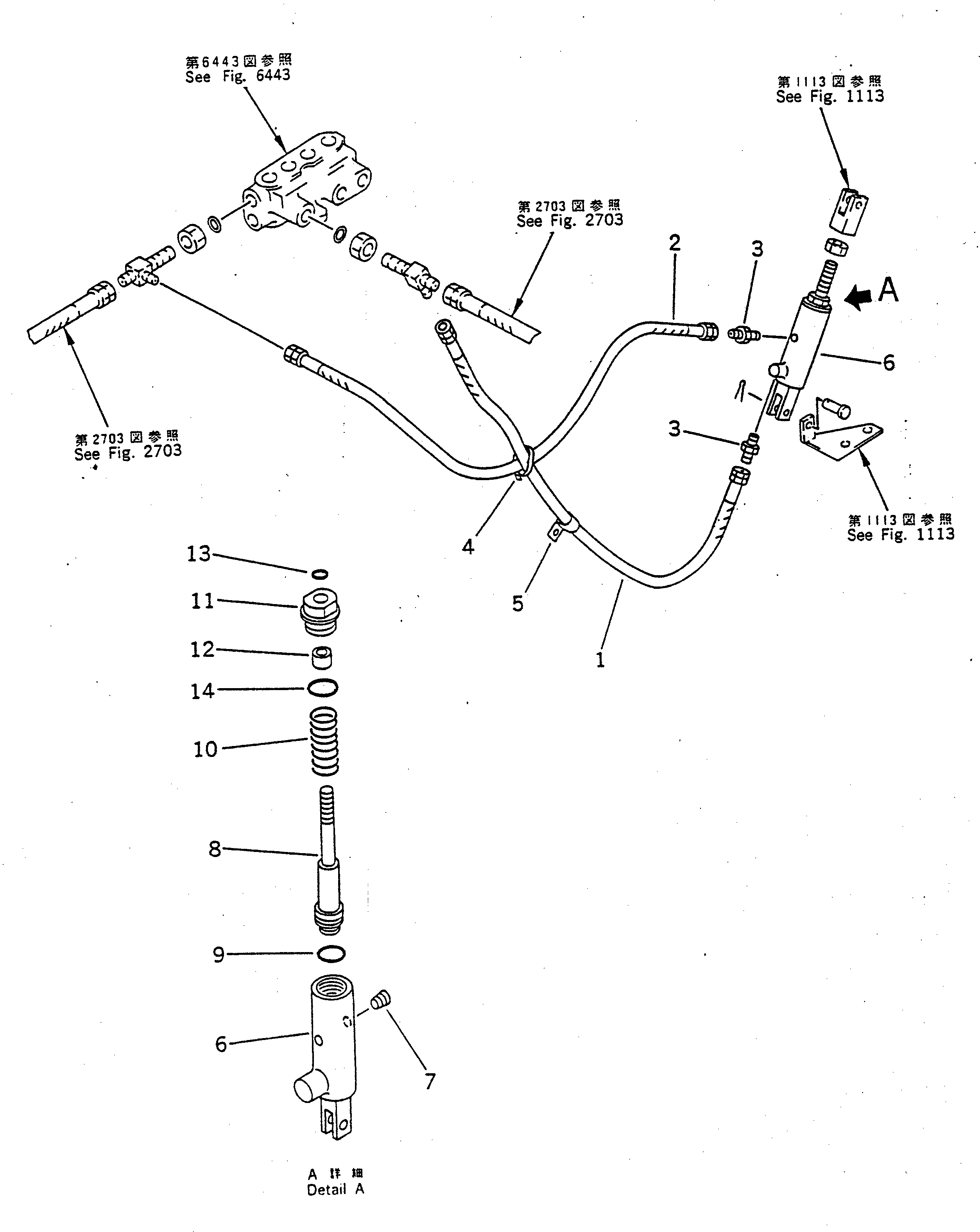 Cranes Komatsu / LW250L-1NX S/N 6001-UP (X Type / Limited)(lw250l1c) / POWER LINE PIPING (ENGINE REVOLUTION SET CYLINDER LINE)(060260 : 2709)