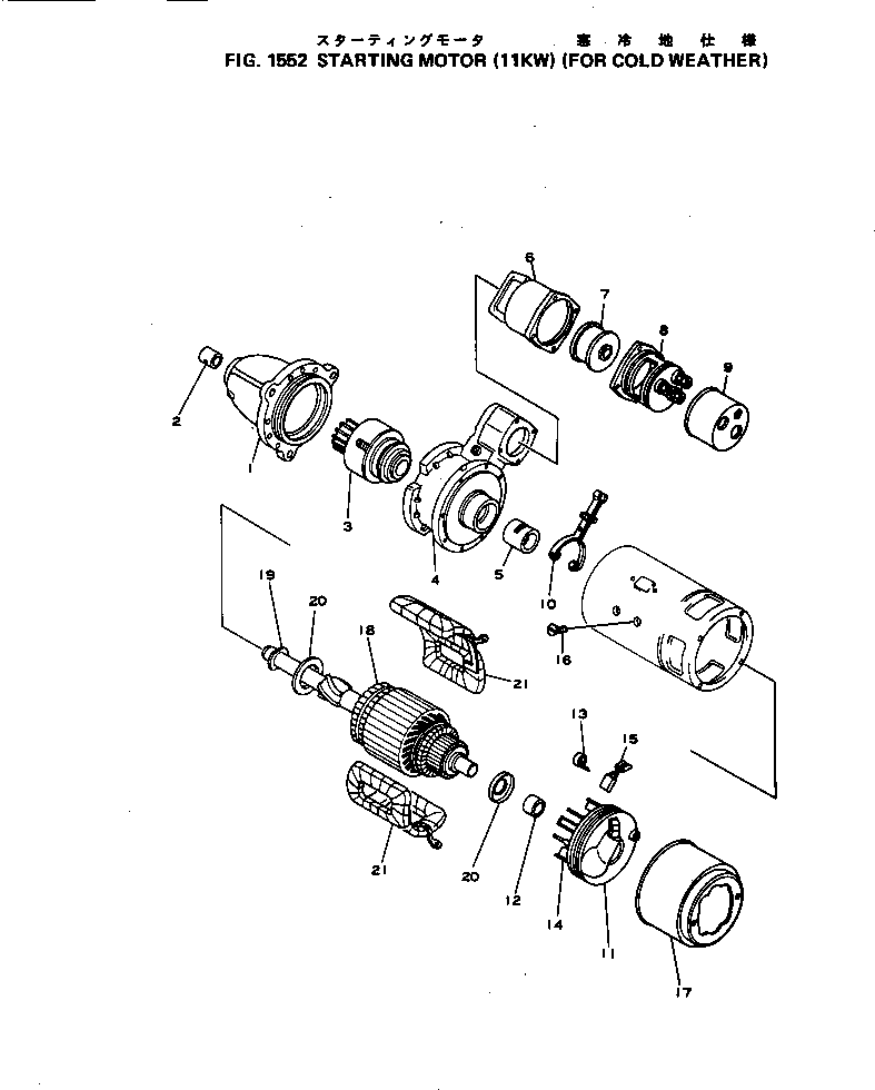 Engines Komatsu / NH-220-CI-2N S/N 100101-UP(nh-220ac) / STARTING MOTOR (11KW) (FOR COLD WEATHER)(150120 : 1552)