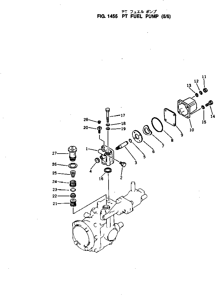 Komatsu parts book diagram for NH-220-CI-2H S/N 100101-UP: PT FUEL PUMP (5/6)
