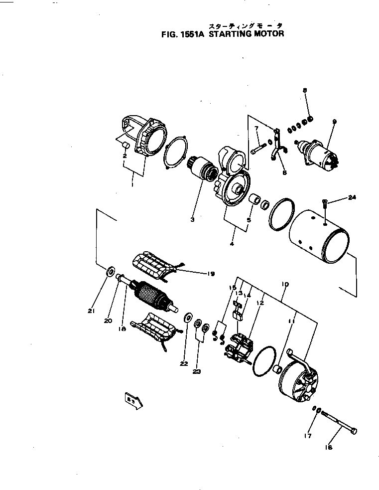 Komatsu parts book diagram for NH-220-CI-2V S/N 141402-UP: STARTING MOTOR
