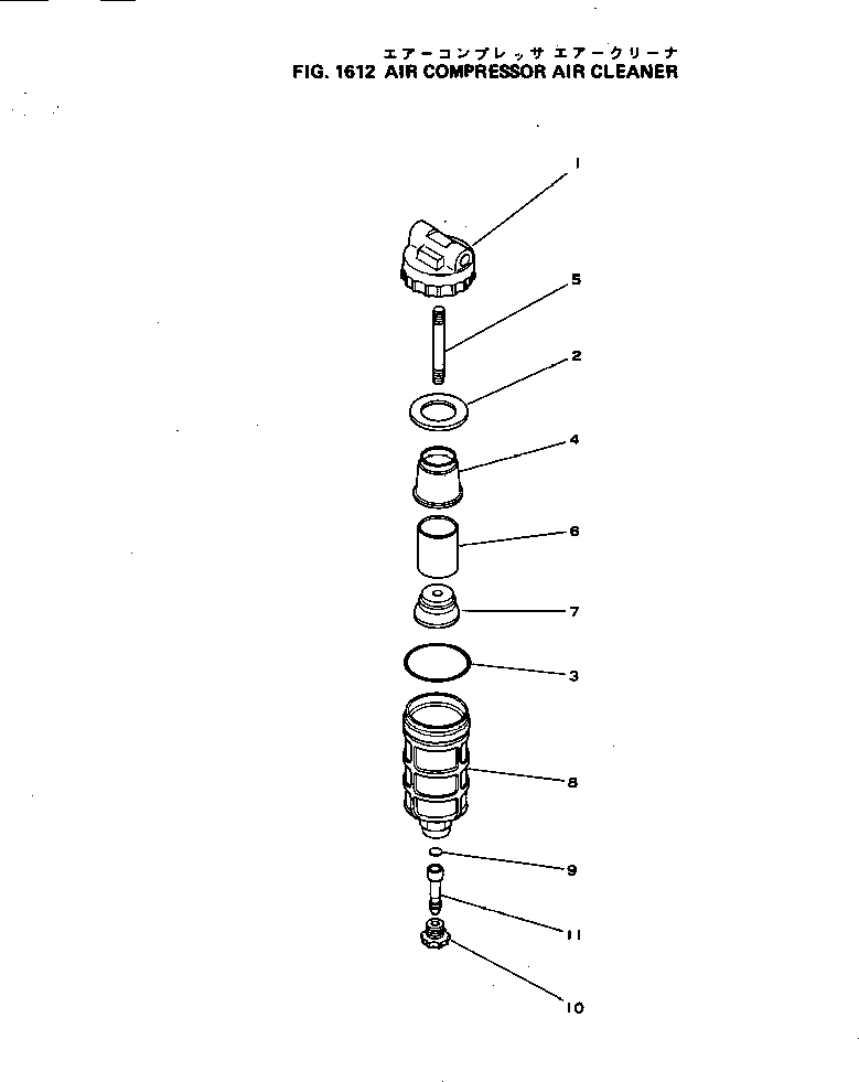 Komatsu parts book diagram for NH-220-CI-2V S/N 141402-UP: AIR COMPRESSOR AIR CLEANER