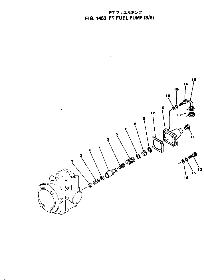 Komatsu parts book diagram for NH-220-CI-2AA S/N 143358-UP: PT FUEL PUMP (3/6)