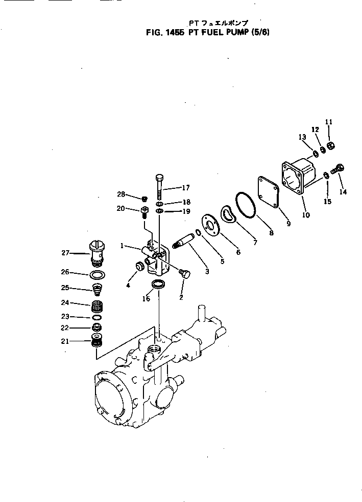 Komatsu parts book diagram for NH-220-CI-2AA S/N 143358-UP: PT FUEL PUMP (5/6)