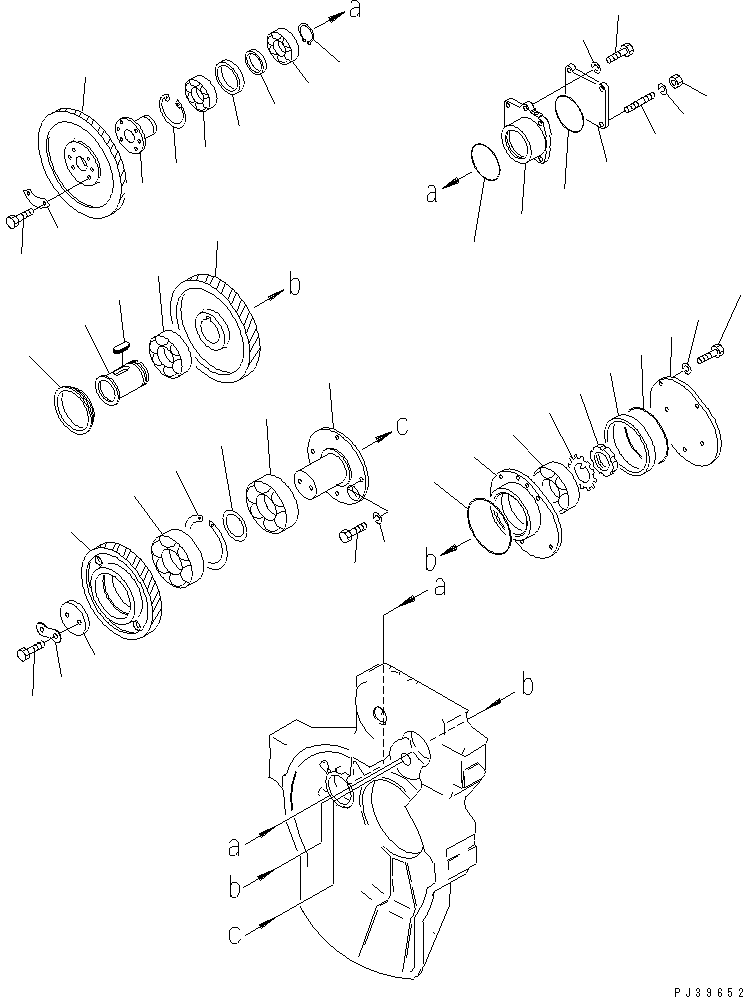 Komatsu parts book diagram for NT-855-1A S/N 139838-UP: POWER TAKE OFF