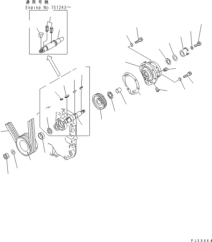 Engines Komatsu / NT-855-1A S/N 139838-UP(nt-8550c) / PT FUEL PUMP DRIVE(120030 : 405)