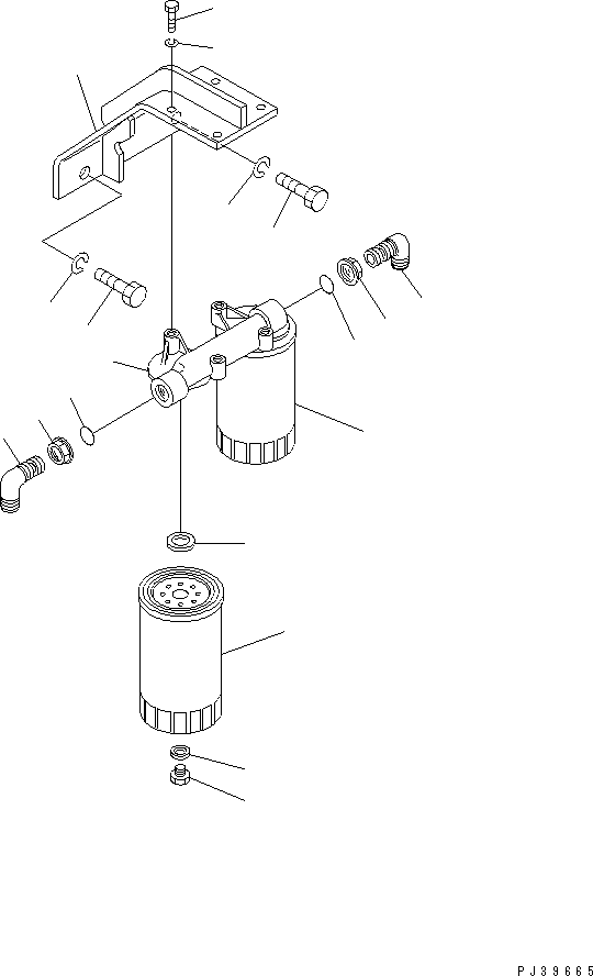Komatsu parts book diagram for NT-855-1A S/N 139838-UP: FUEL FILTER(#155379-)