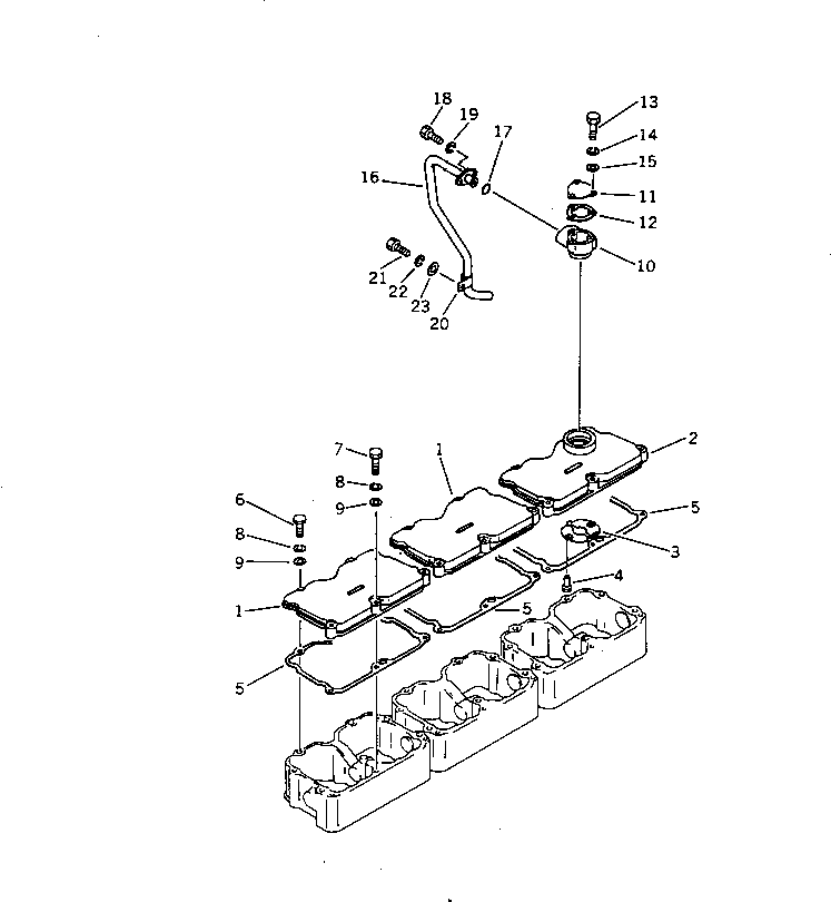 Engines Komatsu / NT-855-1B S/N 139849-UP(nt-8550r) / ROCKER ARM HOUSING COVER(030030 : 105)