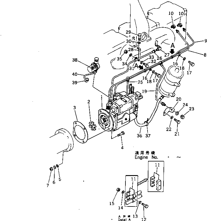 Engines Komatsu / NT-855-1B S/N 139849-UP(nt-8550r) / PT FUEL PUMP AND PIPING(#139849-155897)(120010 : 401)