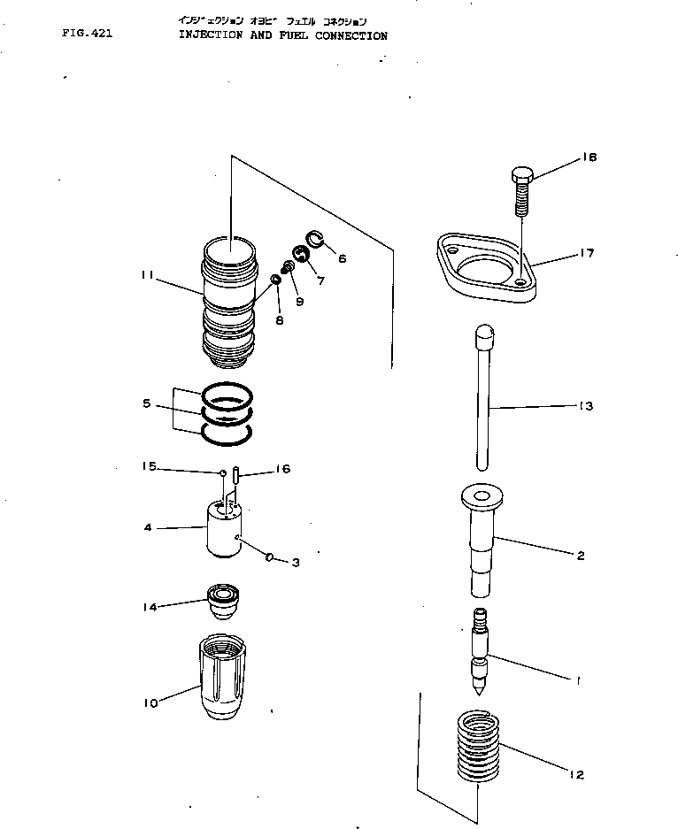 Engines Komatsu / NT-855-1B S/N 139849-UP(nt-8550r) / INJECTION AND FUEL CONNECTION(120080 : 421)