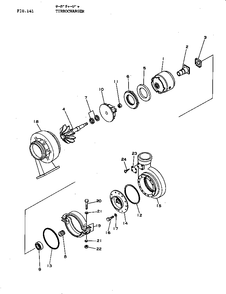 Engines Komatsu / NT-855-1D S/N 153623-UP(nt-8551c) / TURBOCHARGER(030080 : 141)
