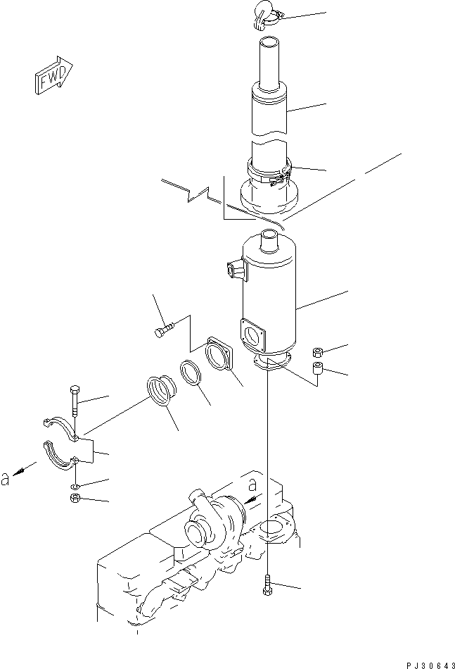 Engines Komatsu / NT-855-1D S/N 153623-UP(nt-8551c) / MUFFLER(030100 : 181)