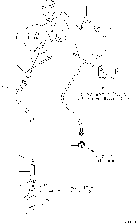 Engines Komatsu / NT-855-1D S/N 153623-UP(nt-8551c) / TURBOCHARGER LUBRICATING OIL PIPING(090050 : 325)