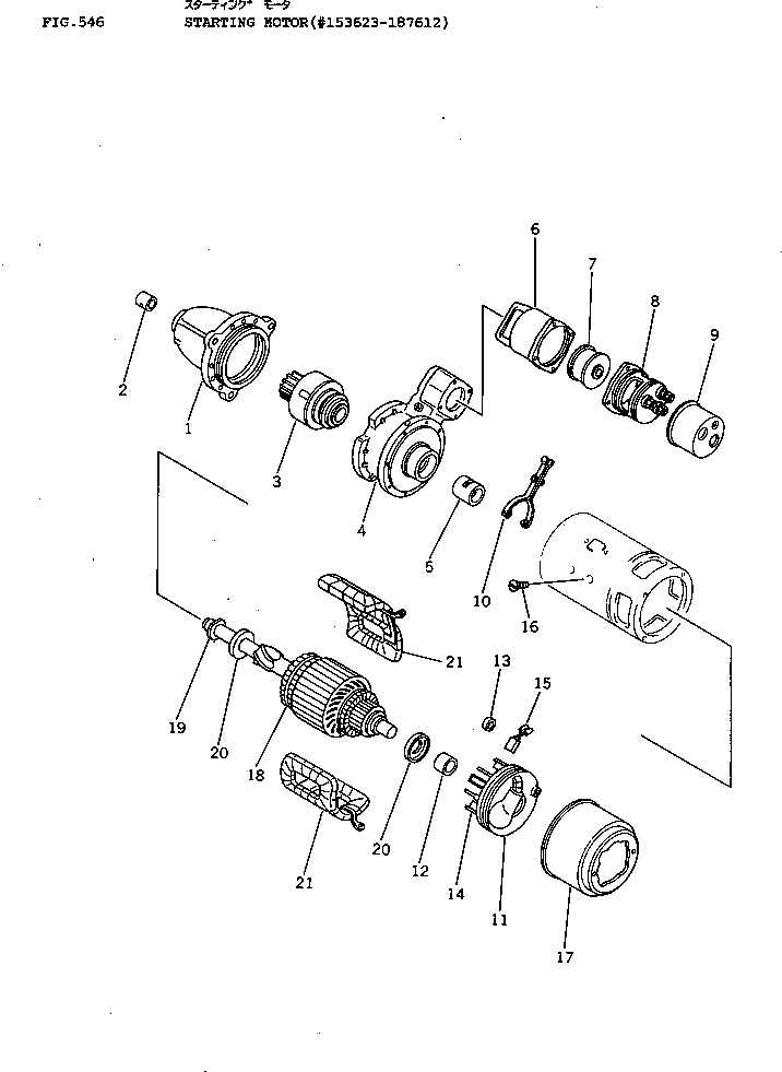 Engines Komatsu / NT-855-1D S/N 153623-UP(nt-8551c) / STARTING MOTOR (11KW)(#153623-187612)(150130 : 546)