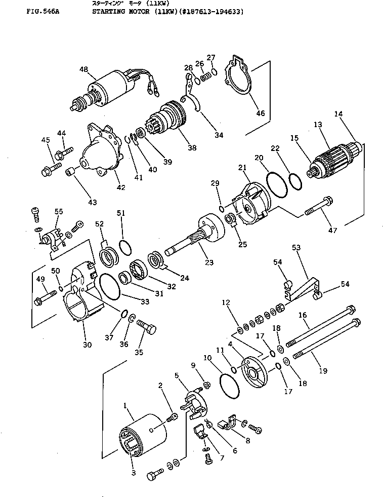 Engines Komatsu / NT-855-1D S/N 153623-UP(nt-8551c) / STARTING MOTOR (11KW)(#187613-194633)(150140 : 546A)