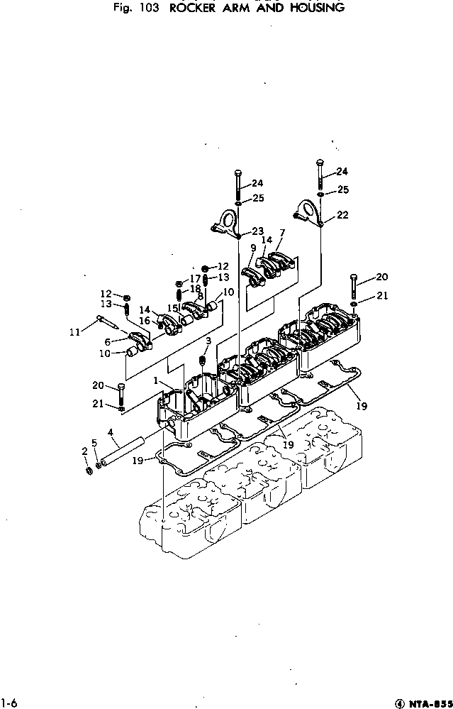 Engines Komatsu / NTA-855-1A S/N 102754-UP(nta-850c) / ROCKER ARM AND HOUSING(030020 : 103)